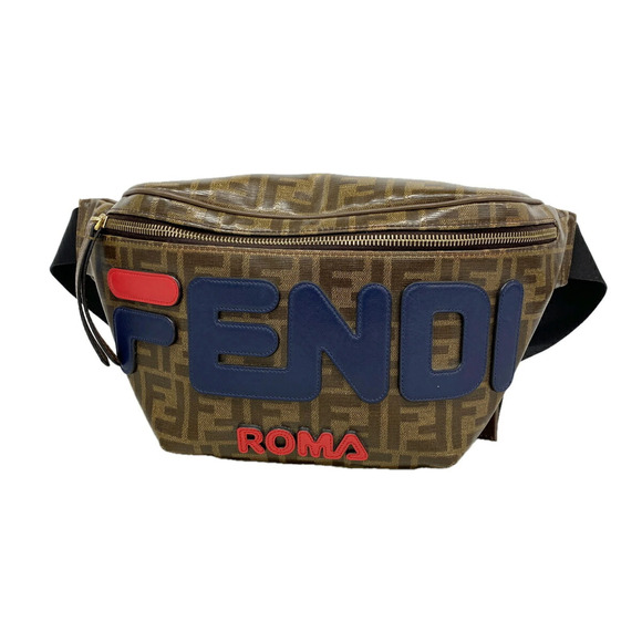 FENDI Other - Fendi Bag/Waist Bag, Zucca Coated Canvas, Brown/Navy, Men's, P3624170